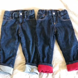 Two Toddler GAP Lined Straight Jeans size 3 Years